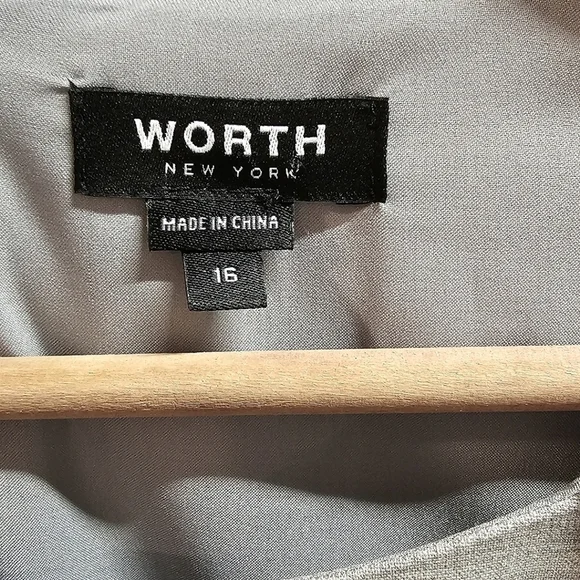 Worth NY Wool One Button Closure Heather Dove Gray Blazer Plus Size 16